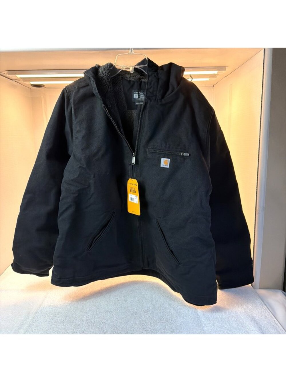Carhartt Washed Duck Sherpa Lined Work Jacket Black Pockets Women XXL(20) New